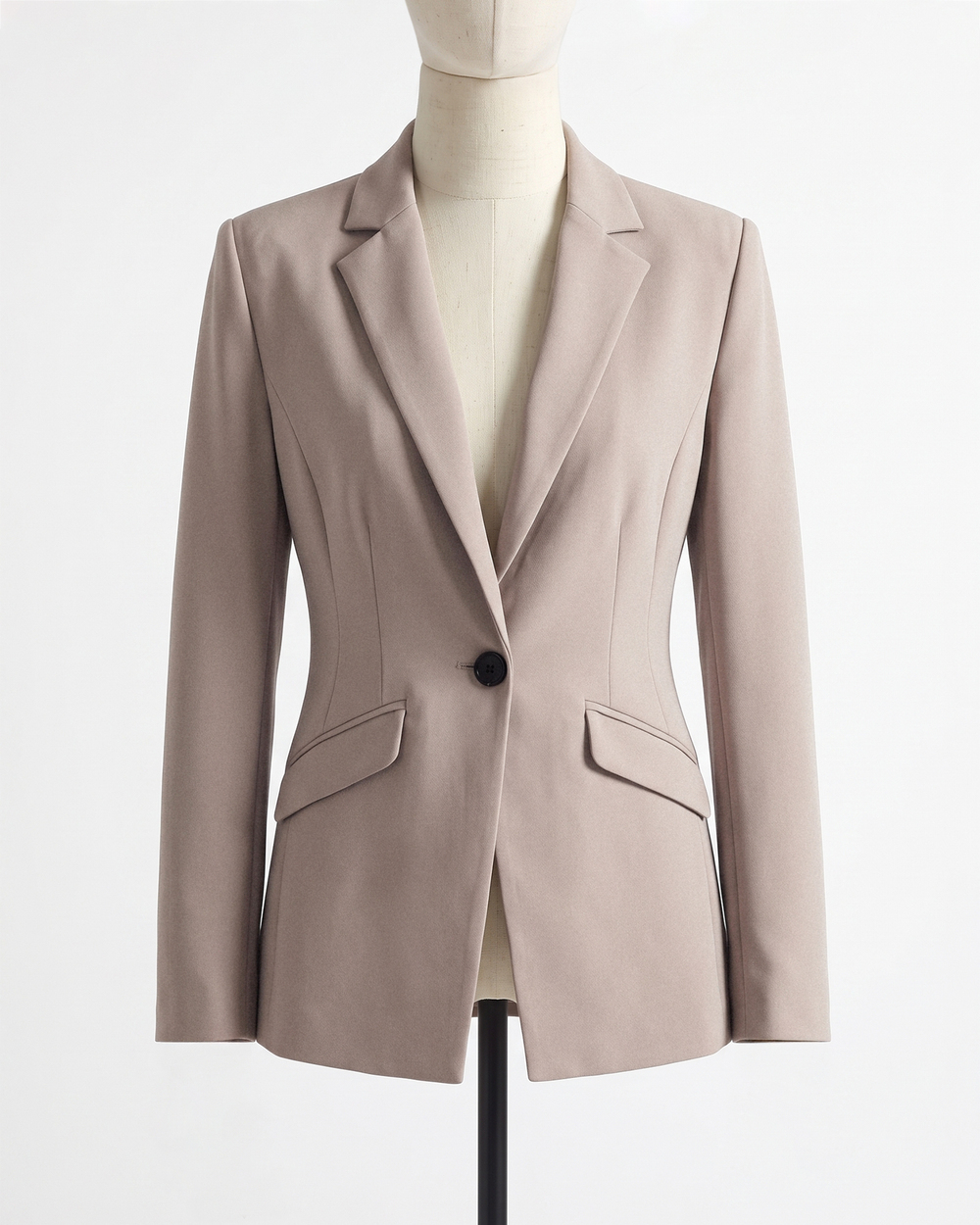 Stretch Crepe Cinched Waist Blazer